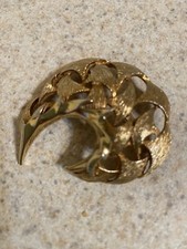 SPILLA VINTAGE FIRMATA CORO TONO ORO FORMA CRESENT