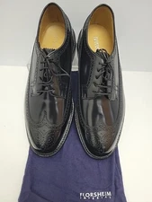 Florsheim Royal Imperial Kenmoor Black Wingtip Men's Shoes Size 12 3E EEE WIDE