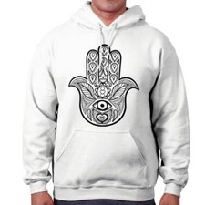 Hamsa Hand of Fatima Evil Eye Protection Hoodie Hooded Sweatshirt Men Women