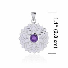 Kronen Chakra Amethyst Anhänger Peter Stone 925er Silber Symbol Schmuck NEU