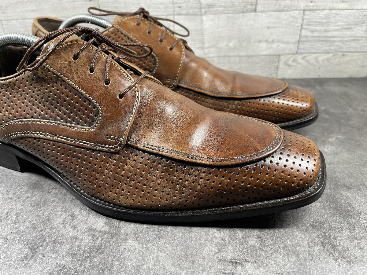 Giorgio Brutini Oxford Men 10.5M Shoes Brown Leather LaceUp 