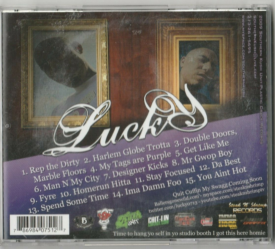 Purple Tagz 2k9 by Lucky Luciano CD RARE 2009 Southern Kush Purple Tagz 2k9 by Lucky Luciano CD RARE 2009 Southern Kush
