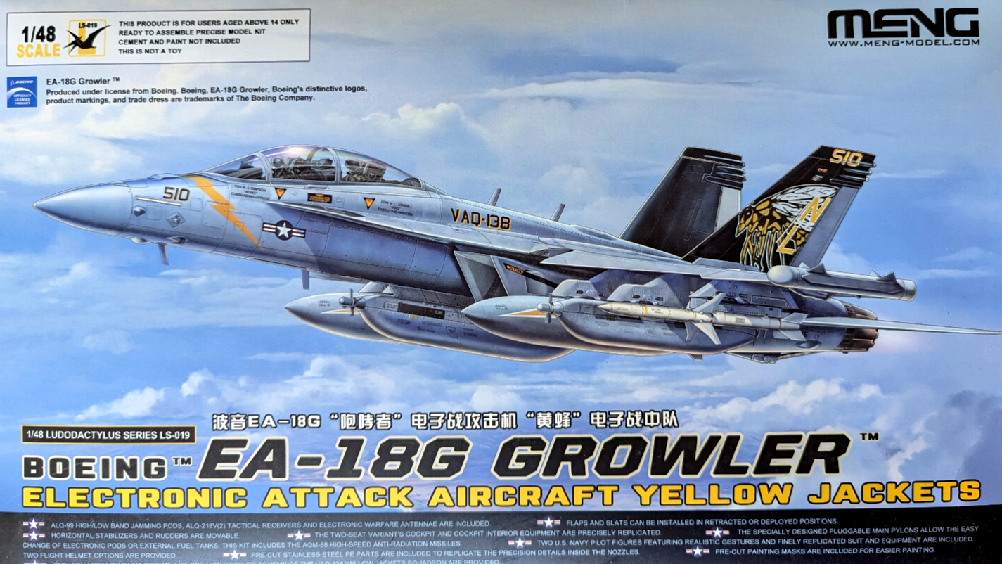 Meng LS-019 - 1:48 Boeing EA-18G Growler Electronic Attack Aircraft Yellow Jack