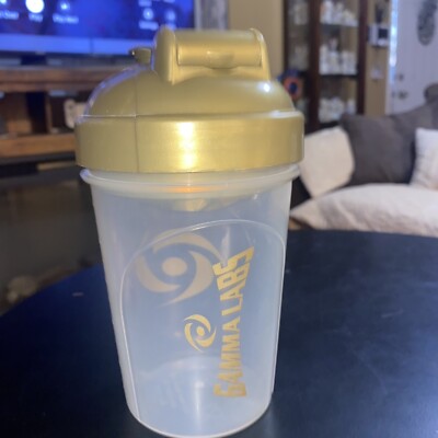 G Fuel ''GFuel-Gamma-Labs'' Shaker Cup - 16 oz -- Clear, Gold, White