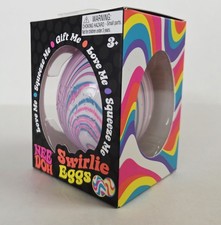 NeeDoh Swirlie Egg, Nee Doh Easter Gift, Swirl Egg Squishy PINK BLUE AND WHITE