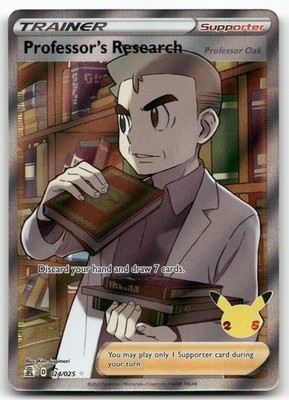 Professor's Research (Full Art) #24/25 (Holo) (NM) Celebrations CLB Pokemon