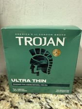 Trojan Sensitivity Ultra Thin Lubricated latex Condoms 36 Ct Value Pack Exp 8/28