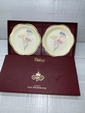 Royal Worcester Spode Palissy England Freesia Design Pin/Trinket Dish x 2 