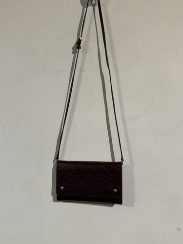 Burberry Burgundy Leather WOC Wallet On Chain Crossbody