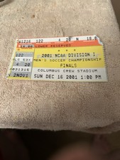 2001 NCAA Men's College Soccer Finals Ticket Stub UNC-IU-UNC First & Only Title!