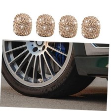 4PCS Tire Valve Caps, Valve Stem Caps, Handmade Crystal Rhinestone Car Gold