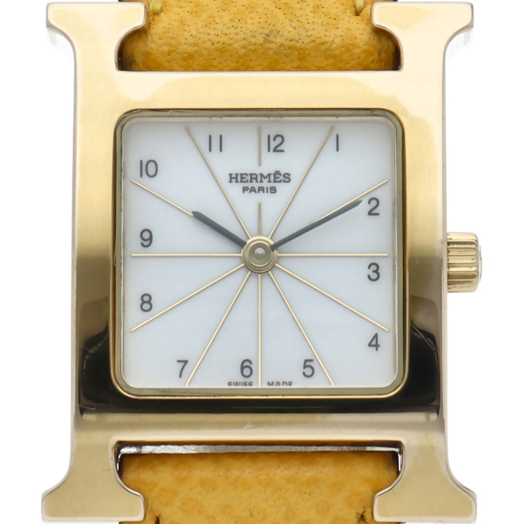 Hermes H Watch Ladies Watch H Watch HH1.201 GP Leather Ladies Watch White Finish image 2