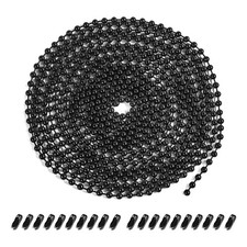 Black Ceiling Fan Pull Chain, 120" Extra Long Rust Proof 3mm Beaded Ball Ligh...