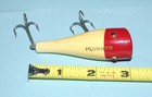 Vintage Creek Chub Husky Plunker Wood Fishing Lure 3202 Red / White - Glass Eyes — photo 5