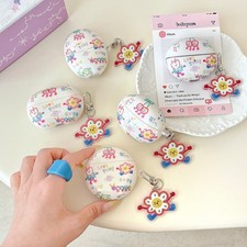 For AirPods 1 2 3 4 Pro 2 Pro 3 Cute Graffiti Sun Flower Gloss Shockproof Case