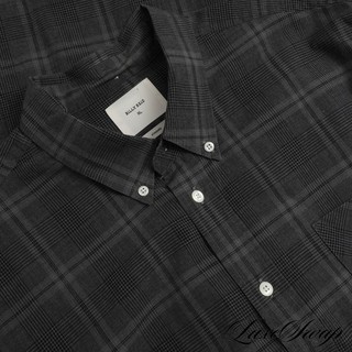 Billy Reid Made in Turkey Standard Charcoal Layered Check Button Down Shirt XL