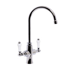 Flode Chrome Kitchen Mixer Tap Ceramic Lever Mono Sink Tap Deck Mounted