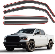 in-Channel Rain Guards 2019-2025 Ram 1500 New Body Style Crew Cab Light Smoked