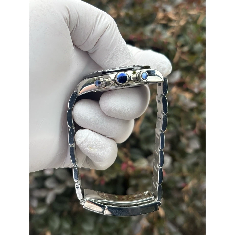 Reloj Seiko VK63 Mod 40 mm esfera blanca Panda 904L acero cronógrafo zafiro como nuevo Foto 3 de 4