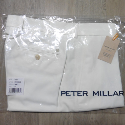 PETER MILLAR Mens 32 SHORTS PERFORMANCE GOLF SALEM WHITE ME0EB82 CLASSIC FIT