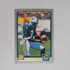 Topps 2001 Rookie Chris Chambers #356 Miami Dolphins NFL Football Card. rookie card picture