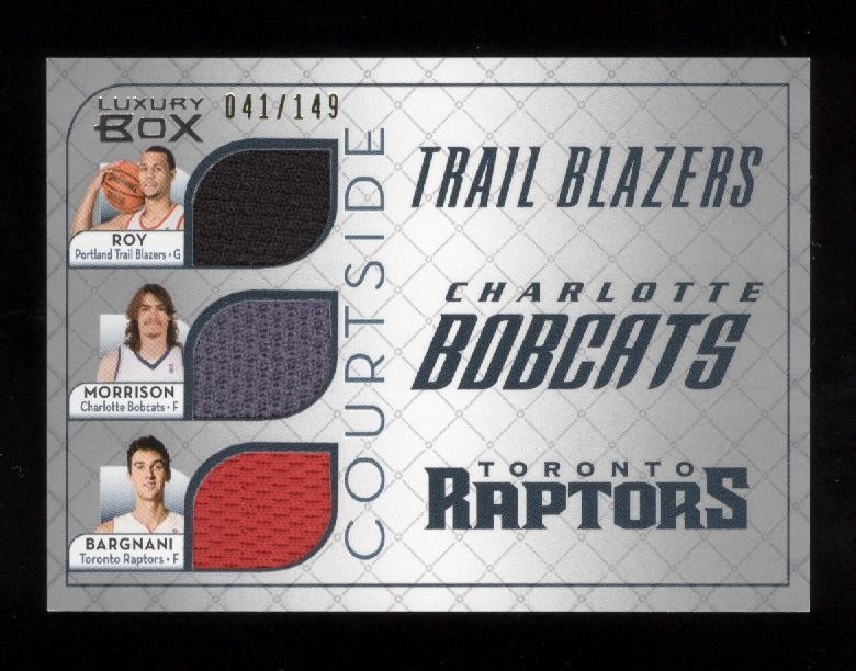 2007-08 TOPPS LUXURY BOX GAME JERSEYS CTR-RMB BRANDON ROY ADAM MORRISON BARGNANI