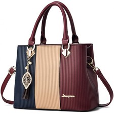 Purses and Handbags for Women Leather Tote Shoulder Bag Medium Satchel Purse ...