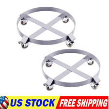 2PCS Heavy Duty 1000lbs 55Gallon Drum Dolly Barrel Dolly Cart Drum Caddy W Wheel