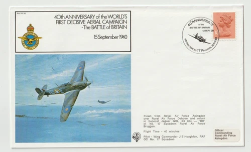 13/9/1980 UK GB Flown Cover - RAF FF20 - Battle of Britain 40th Anniversary