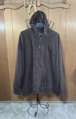 Men s Brown Hoodie Zip Up Jacket By Rocawear Size 5X