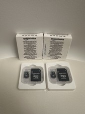 Lot of 2 Amazon Basics 128GB Micro SDXC Memory Card with Full Size Adapter