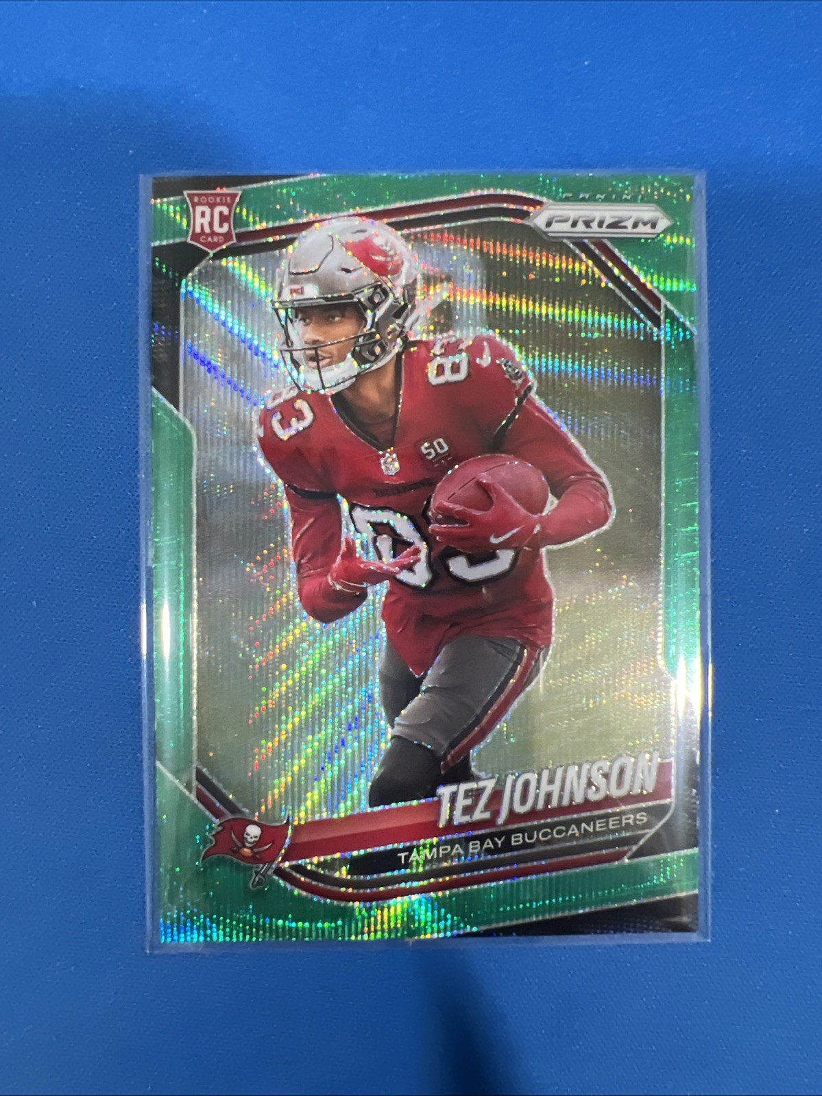 2025 Panini Prizm Football Tez Johnson #381 RC Green Wave Prizm Tampa Bay Bucs