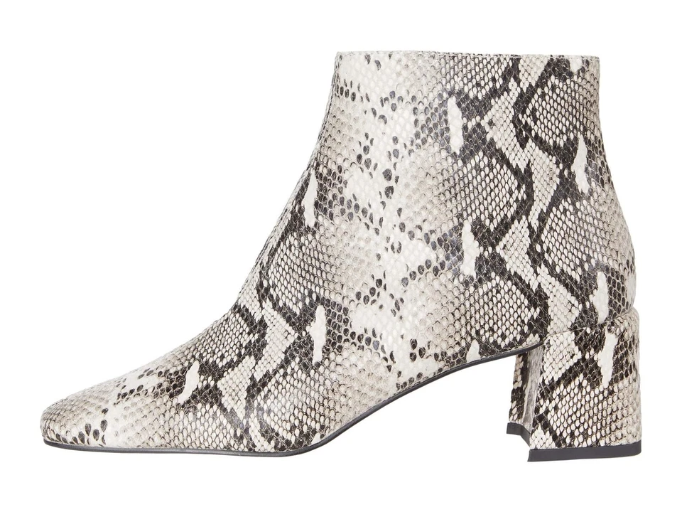 Botines Aliya Negro Blanco Estampado Serpiente Cuero Pelle Moda Foto 2 de 4