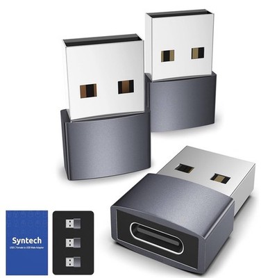 Syntech USB C Female to USB Male Adapter Pack of 3