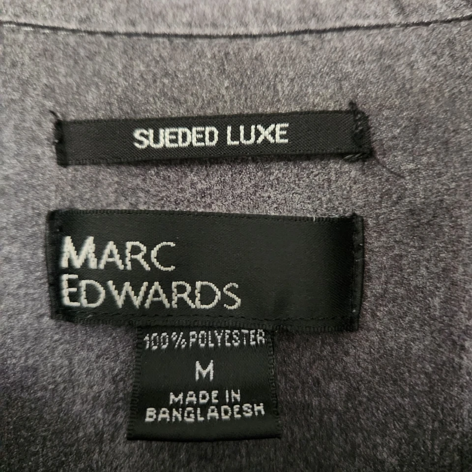 Marc Edwards Sueded Luxe Mens Button Front Long Sleeve Shirt Gray Size Medium - Image 4 of 4