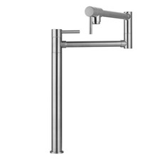 WOWOW Pot Filler Faucet Deck Mount Over Stove, Solid Brass Pot Filler Brushed