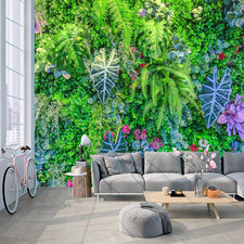 Yqwdmx - Green Tropical Plant Background Wall...