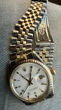 Vintage Rolex Datejust 1601 14k & Stainless Two Tone Pie Pan Dial 1969 Watch