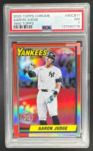 EL.201 Aaron Judge 2025 Topps Chrome #90CB-11 1990 Baseball PSA 7