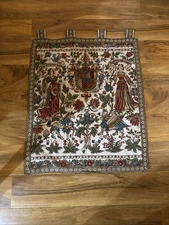  French Wall Hung Handmade Tapestry Wall Hanging 70x60cm Home Decor VGC