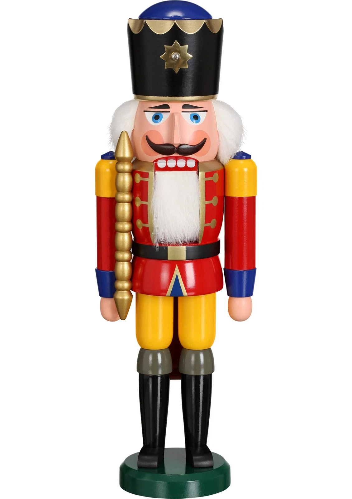 German nutcracker King red, height 39 cm / 15 inch, original Erzgebirge by Se...