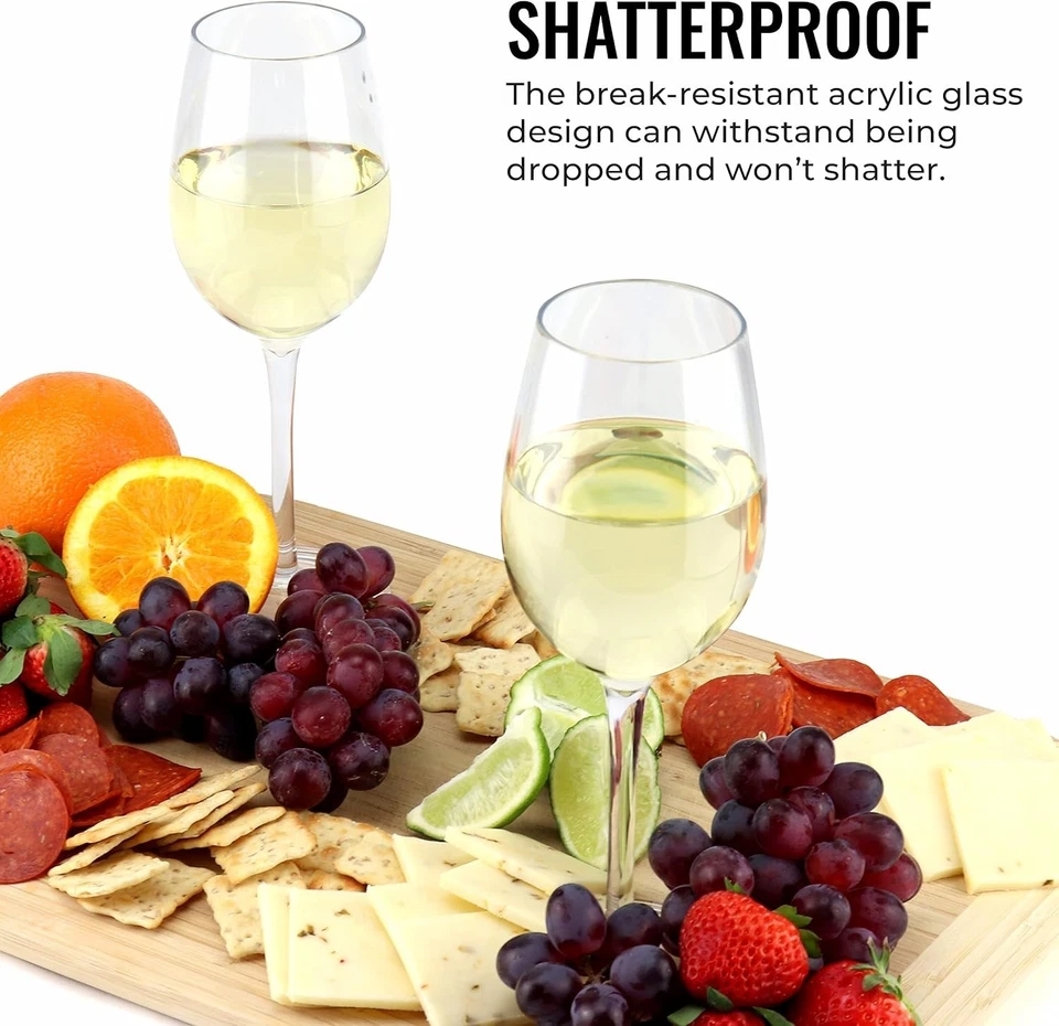 Unbreakable White Wine Glasses Tritan Plastic Dishwasher Safe 4 PK - Image 2 of 4