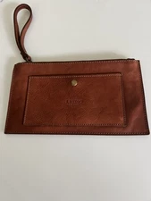 I MEDICI FIRENZE Italian Leather Brown Purse Clutch Handbag Wristlet 