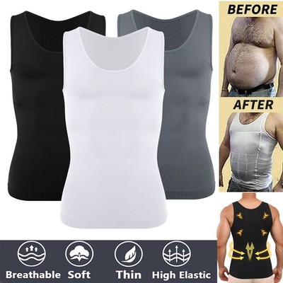 Herren Bauchweg Slimming Shirt Miederbody Shapewear Figurformer Top Bodyshaper