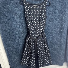 Sophie Gray BHS Black &White Polka Dot Fit & Flare Dress Retro 50s Style Size 10