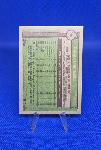 2025 Topps Heritage - Junior Caminero #280 Dark Blue Border - Picture 2 of 2