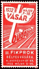 1932 Hungary Poster Stamp 3rd FIKPROK Stamp Fair Budapest May 5–16