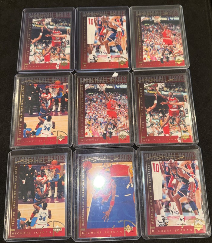 Lot Of 9 - 🐐MICHAEL JORDAN -Basketball heroes set NM-Exc. - Beautiful Set!!!