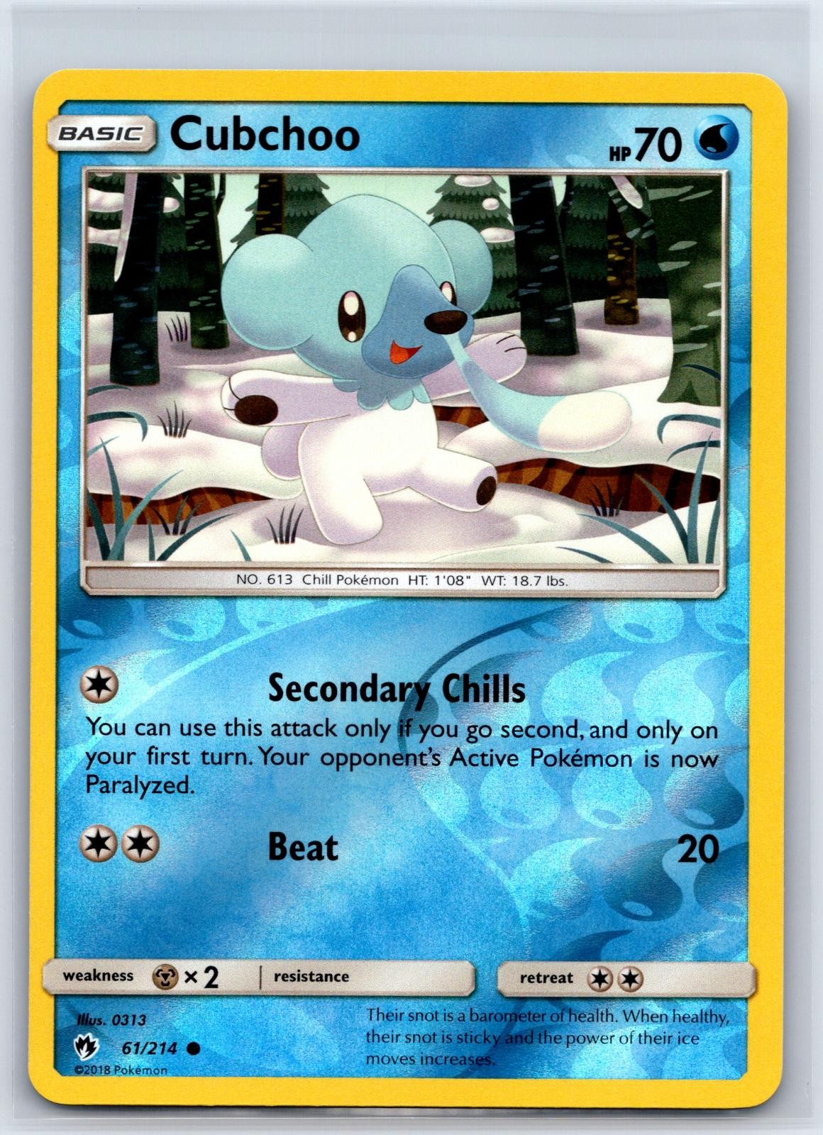 Cubchoo 61/214 Common Lost Thunder Pokemon Reverse Holo NM/M 528d-62