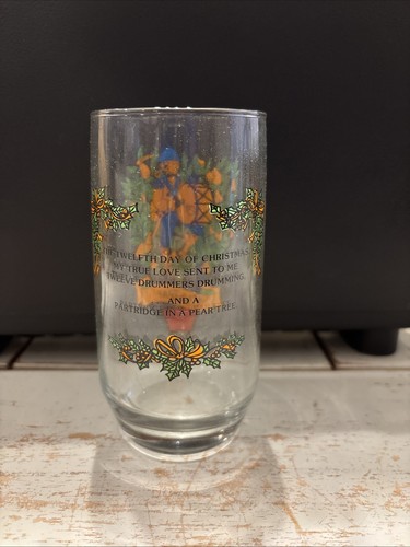 Verres à boire neufs Anchor Hocking 12 jours de Noël boîte d'origine comme neuf MCM - Photo 5/14